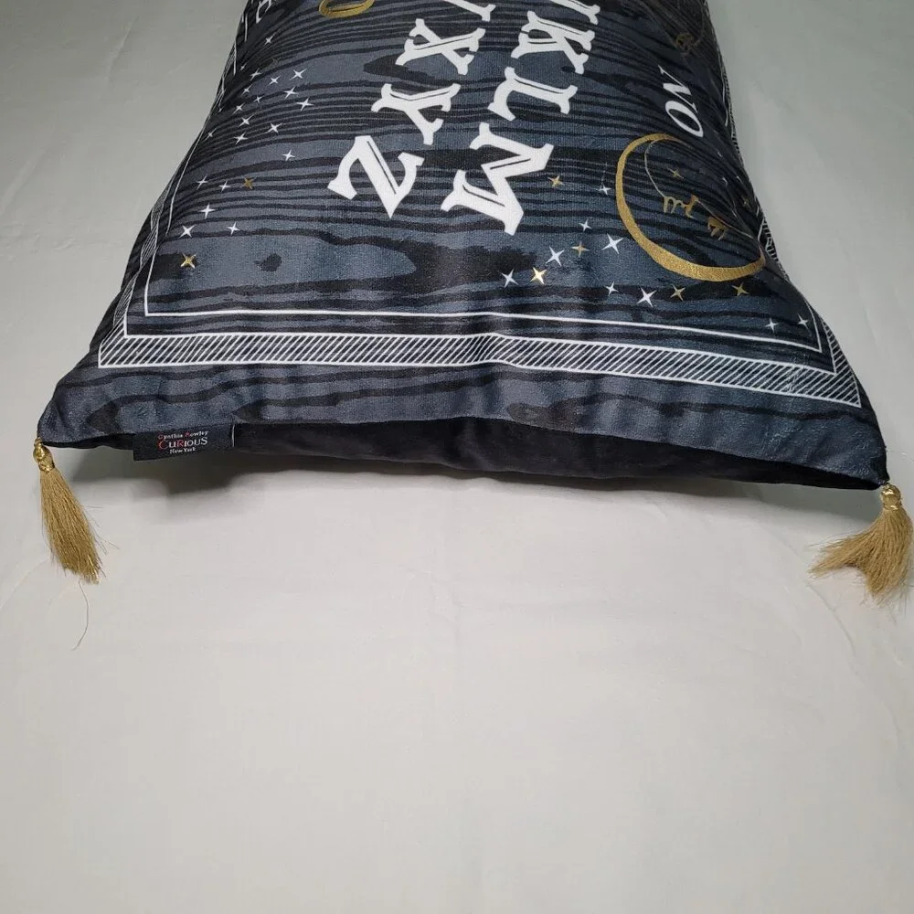 Cynthia Rowley Halloween Throw Pillow Ouija Board Black Gold Gothic Whimsigoth